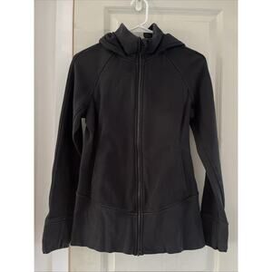 Lululemon Hoodie Womens 6 Black Full Zip Sweatshirt Scuba Stretch Athletic